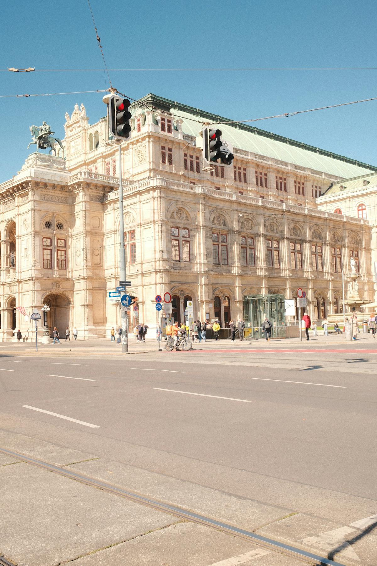 Vienna State Opera House classical facade on a sunny day