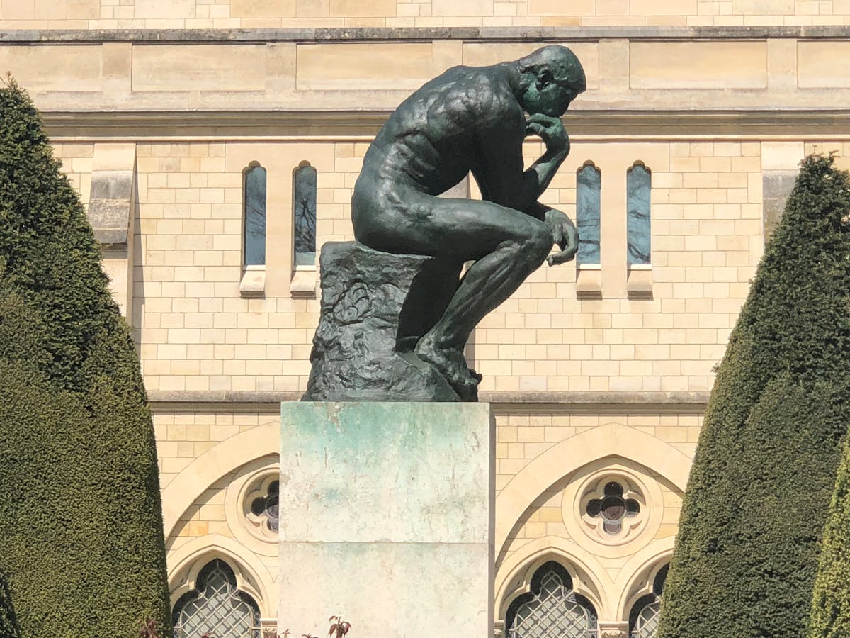 The Thinker bronze sculpture at the Rodin Museum Paris
