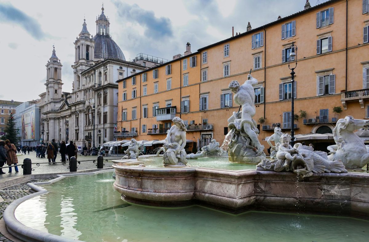 The Fountain of Neptune at Piazza Navona in Rome