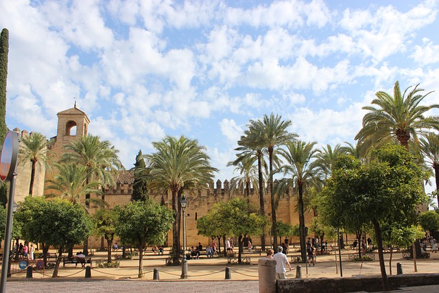 The Alcazar de los Reyes Cristianos fortress walls in Cordoba