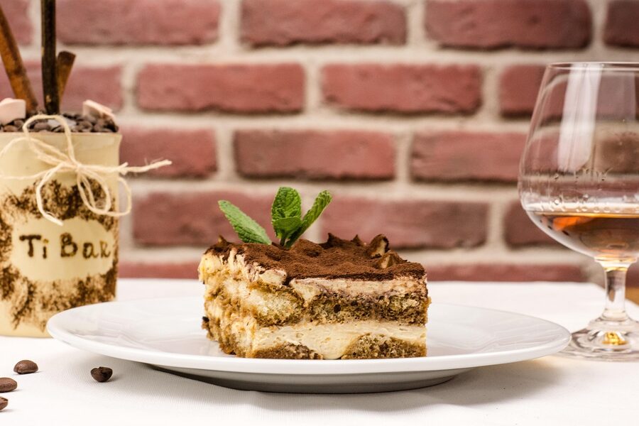 Tiramisu Italian dessert with cream and cocoa layers