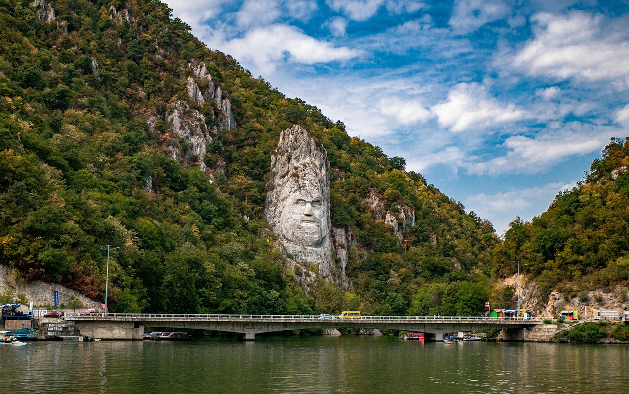 The Danube River winding through lush green mountains and valleys
