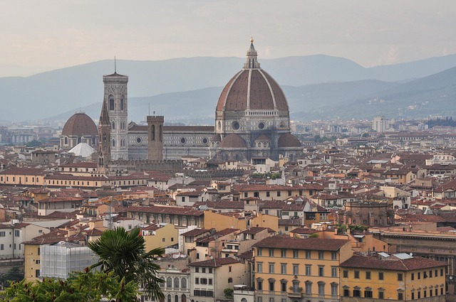 Close-up of Florence Cathedral dome architecture