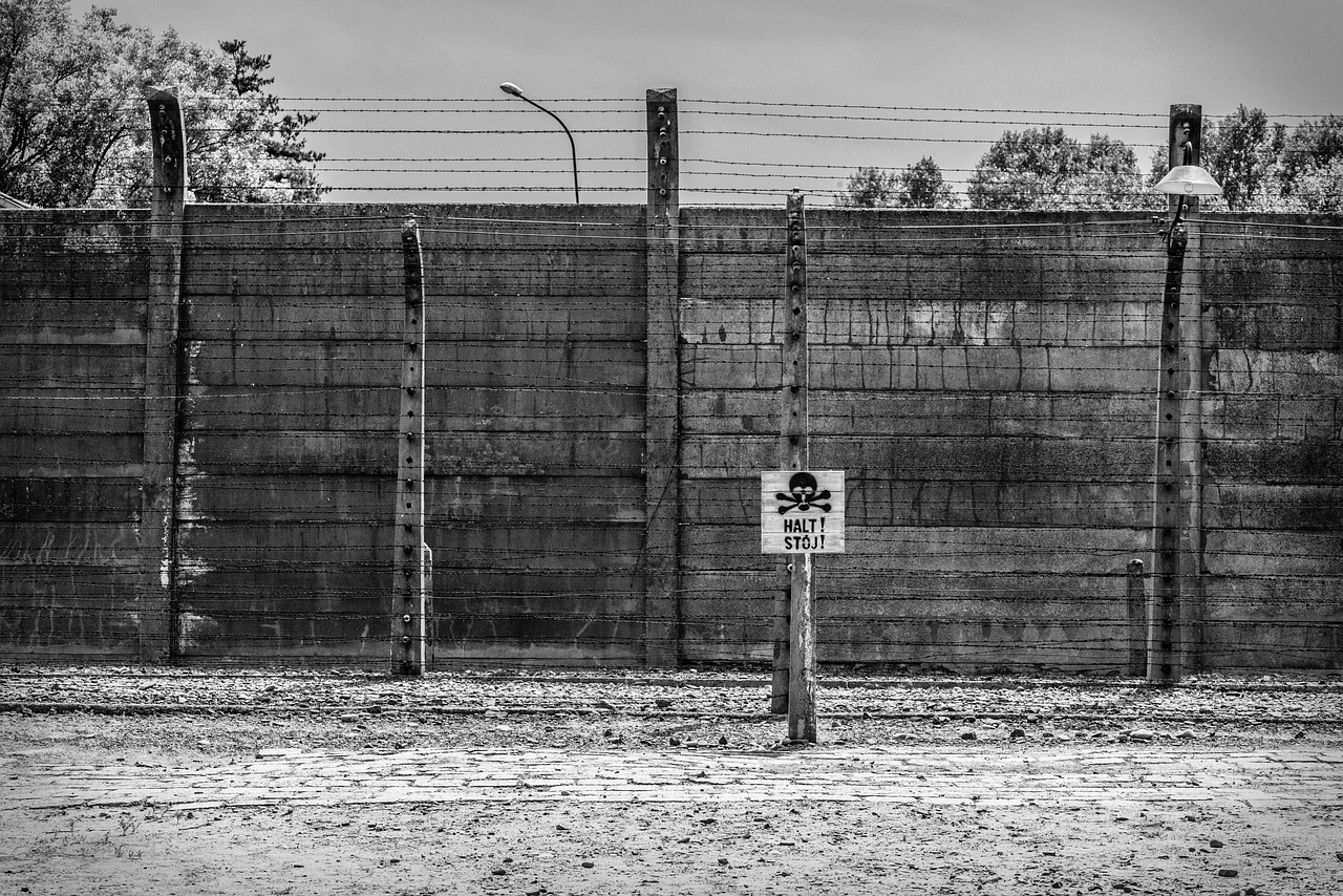 Electric fence at Auschwitz concentration camp