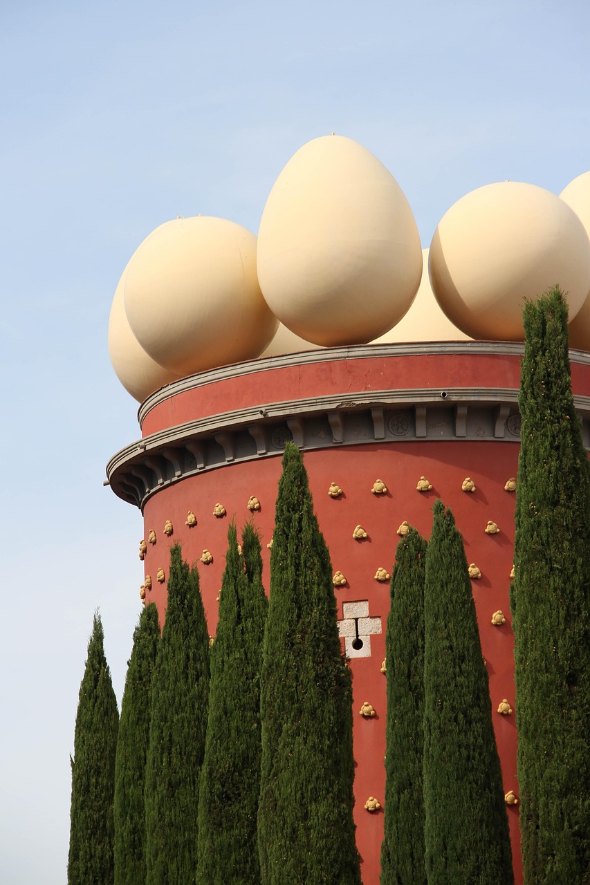Giant eggs on the rooftop of the Dali Museum in Figueres