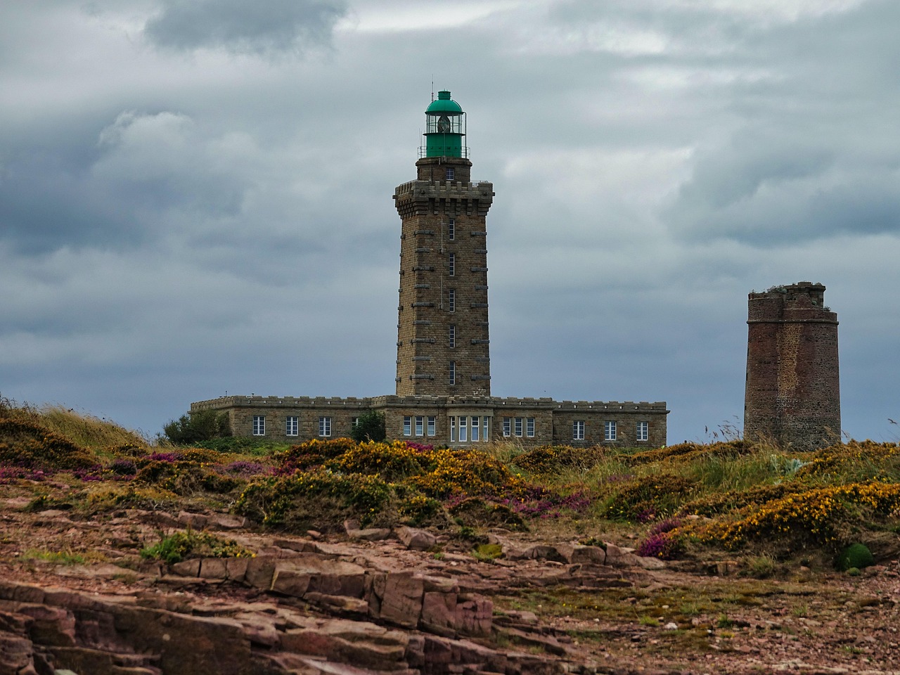 Lighthouse in the Camargue countryside near the coast