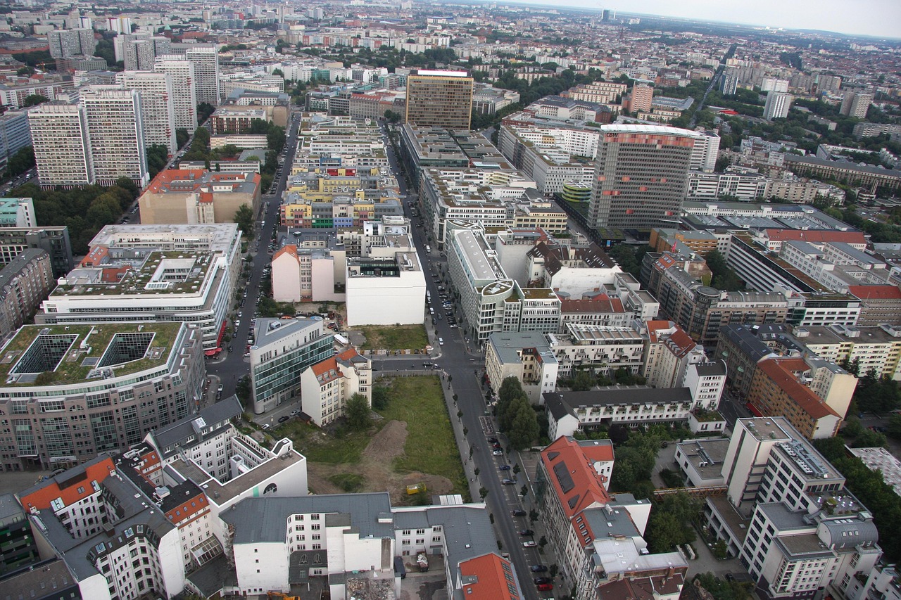Aerial view of Checkpoint Charlie area