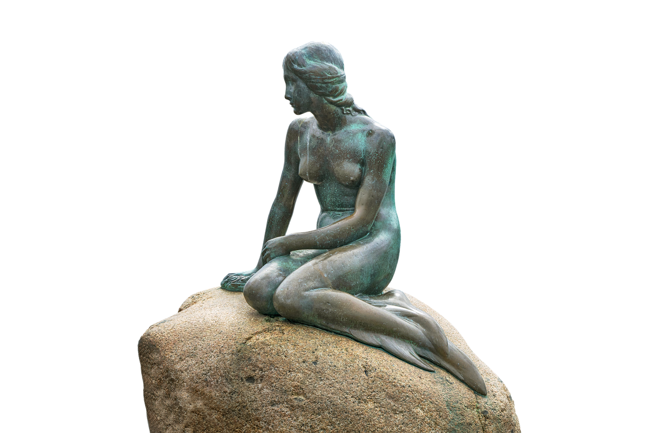 Little Mermaid statue in Copenhagen Denmark