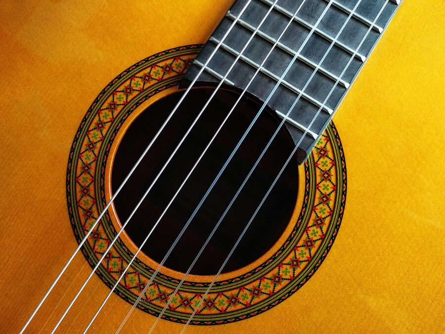 Classical Spanish guitar used for flamenco performances