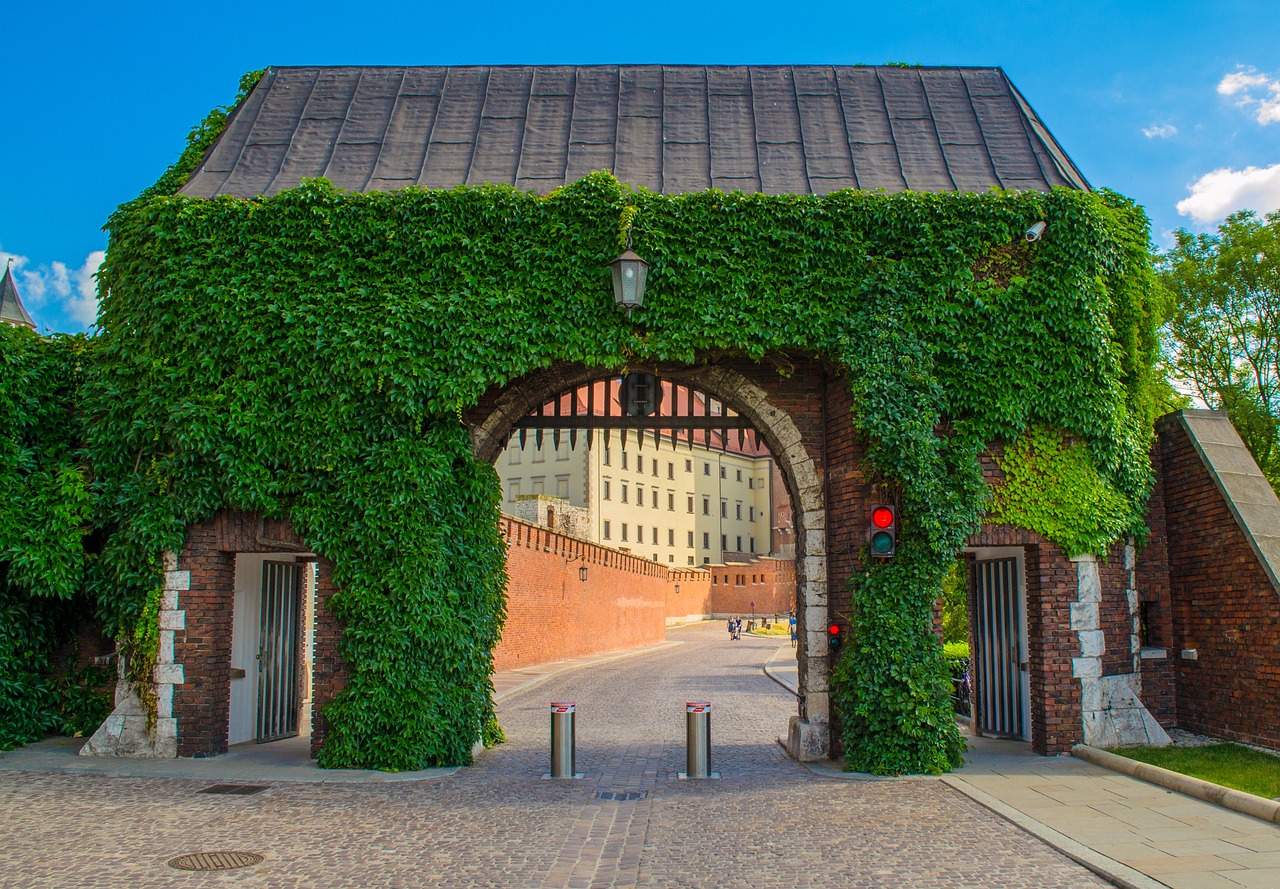 The fortified entrance gates of Wawel Castle in Krakow