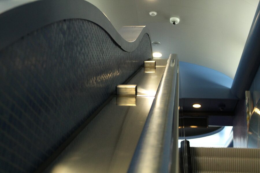 Artistic stairs and modern art installation in Naples underground tunnels