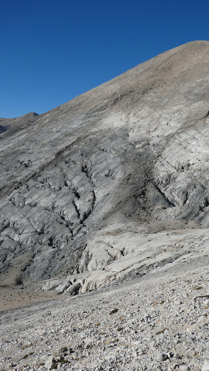 The Lefka Ori White Mountains of western Crete under blue sky