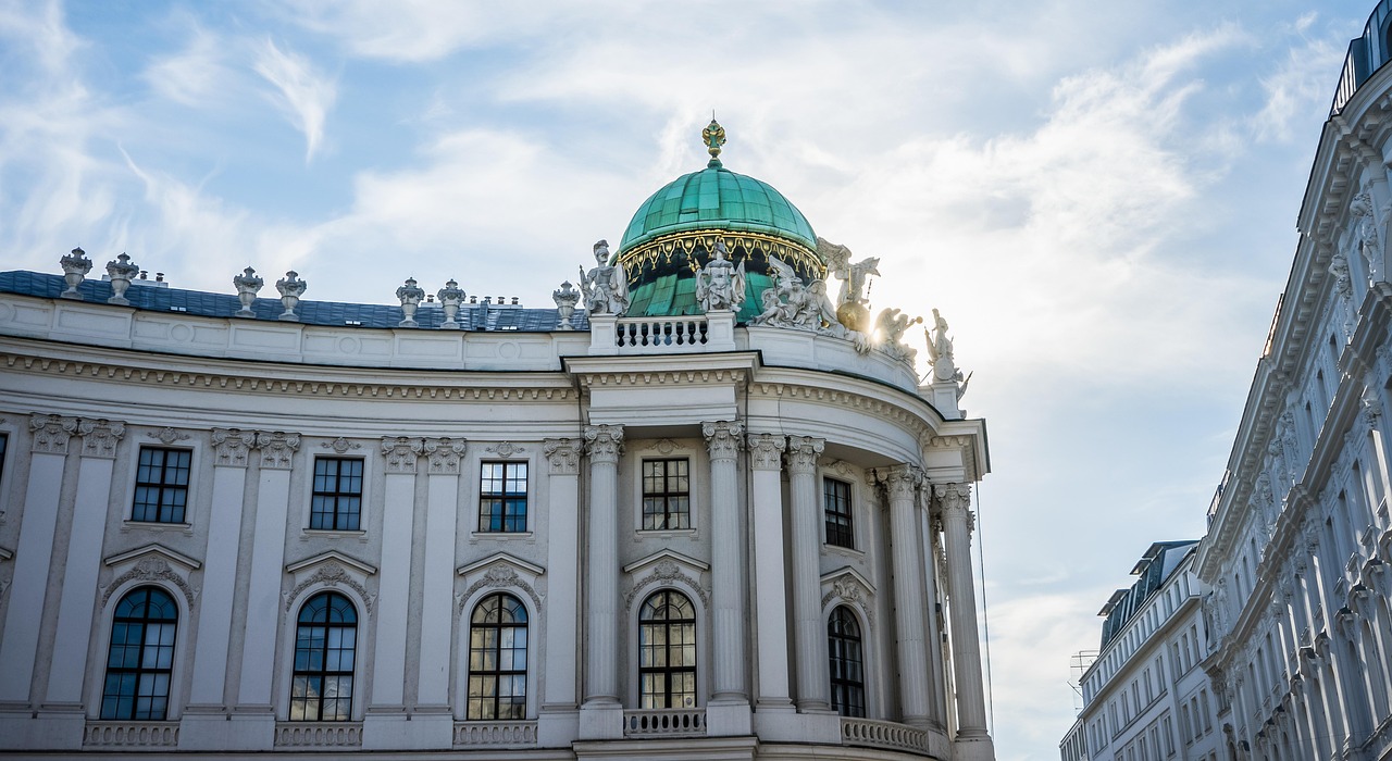 Hofburg Imperial Palace facade in Vienna with its ornate Baroque architecture