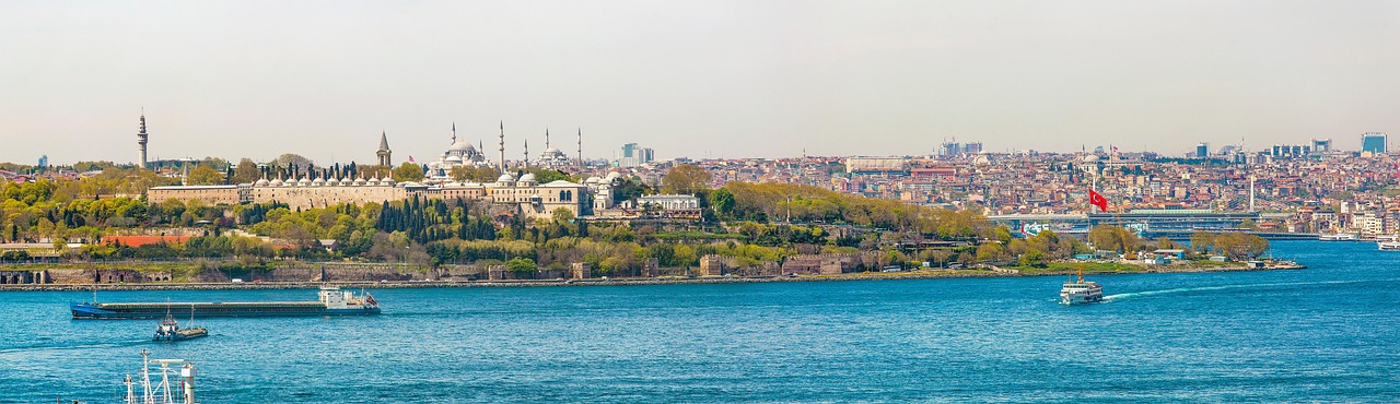 Panoramic view from Topkapi Palace showing Hagia Sophia and the Sultanahmet skyline