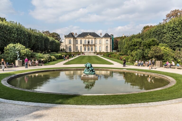Hotel Biron mansion housing the Rodin Museum with symmetrical formal gardens
