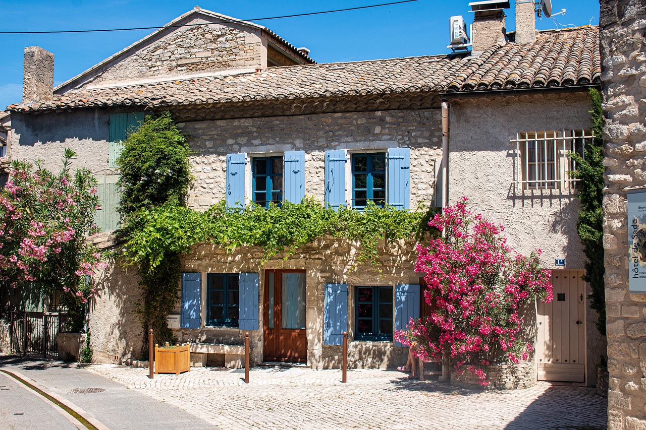 A colourful street in the centre of Saint-Remy-de-Provence, a Provencal market town
