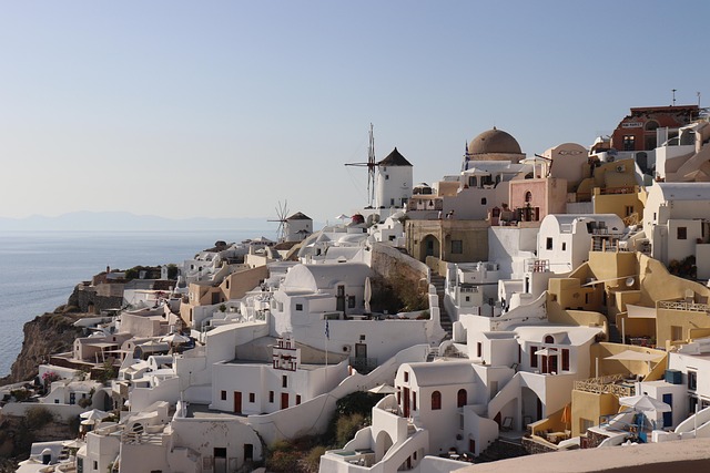 Santorini windmill and Cycladic architecture