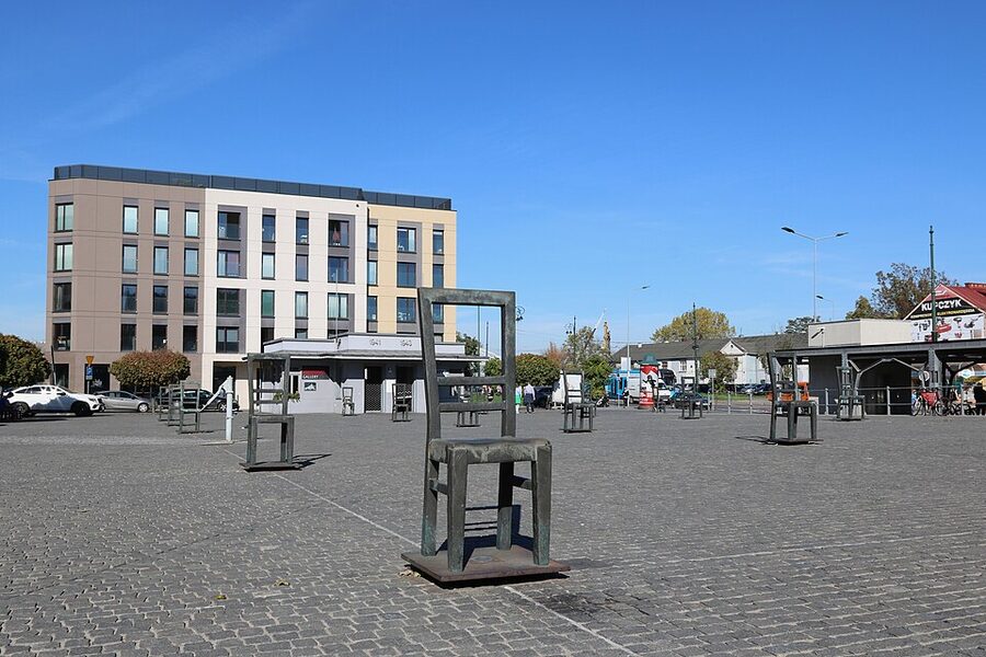 Iron chairs at Plac Bohaterow Getta in Podgorze, Krakow
