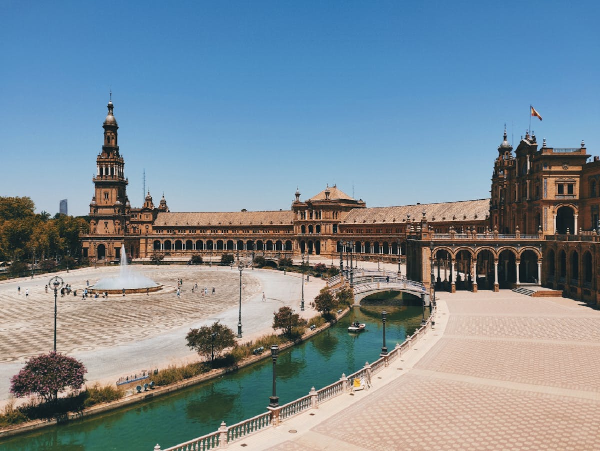 Plaza de Espana in Seville Spain with its iconic architecture on a sunny day