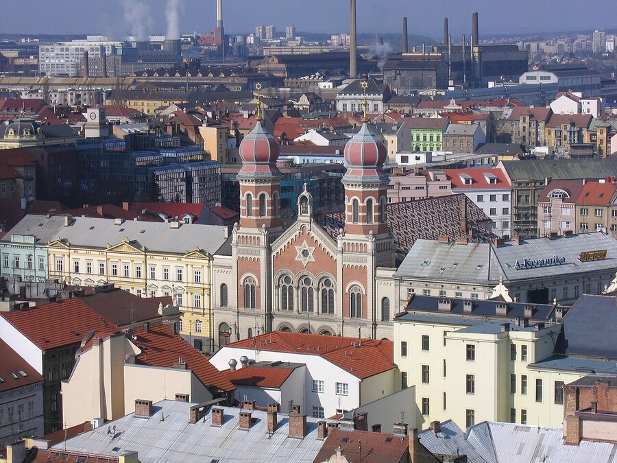 Plzen town square view