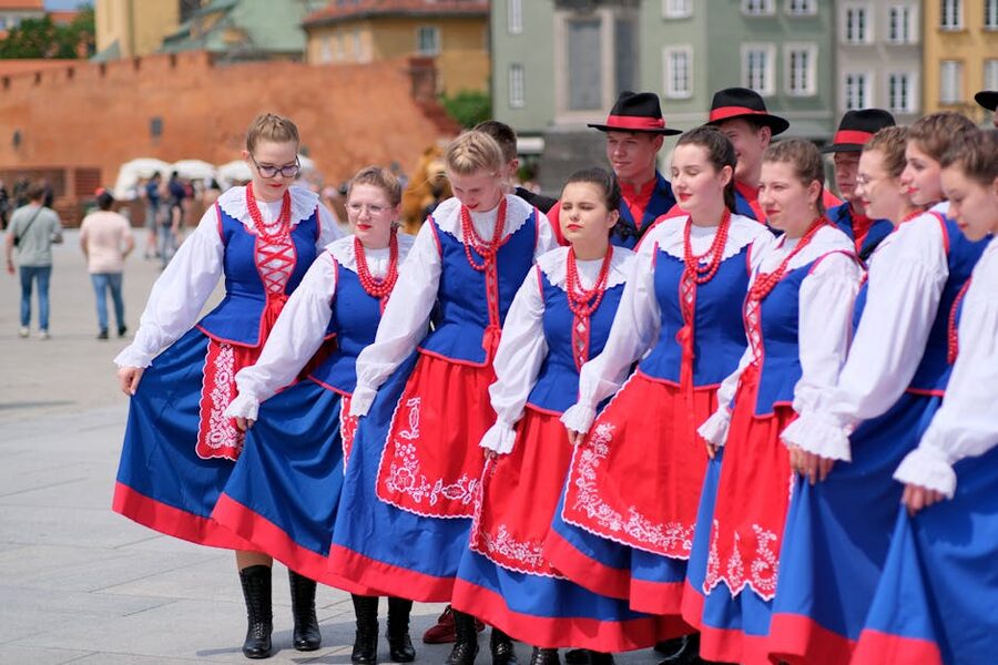 Polish folk ensemble outdoors