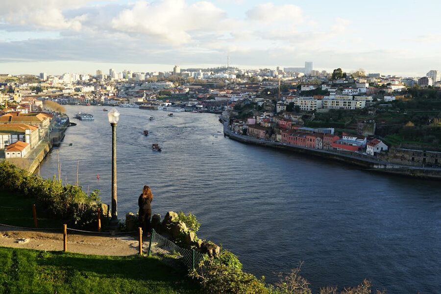 Panorama of Porto and the Douro River from above