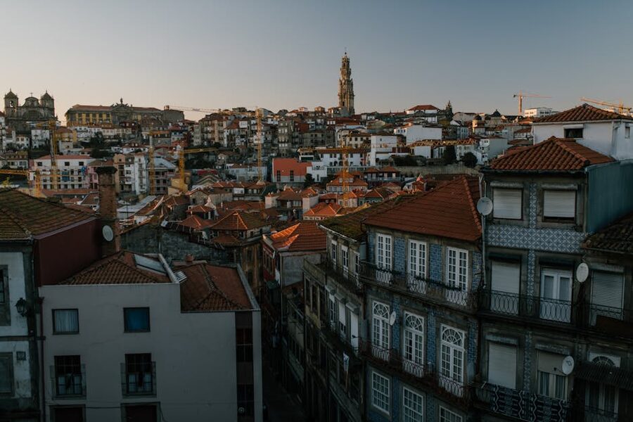 Porto historic aerial view
