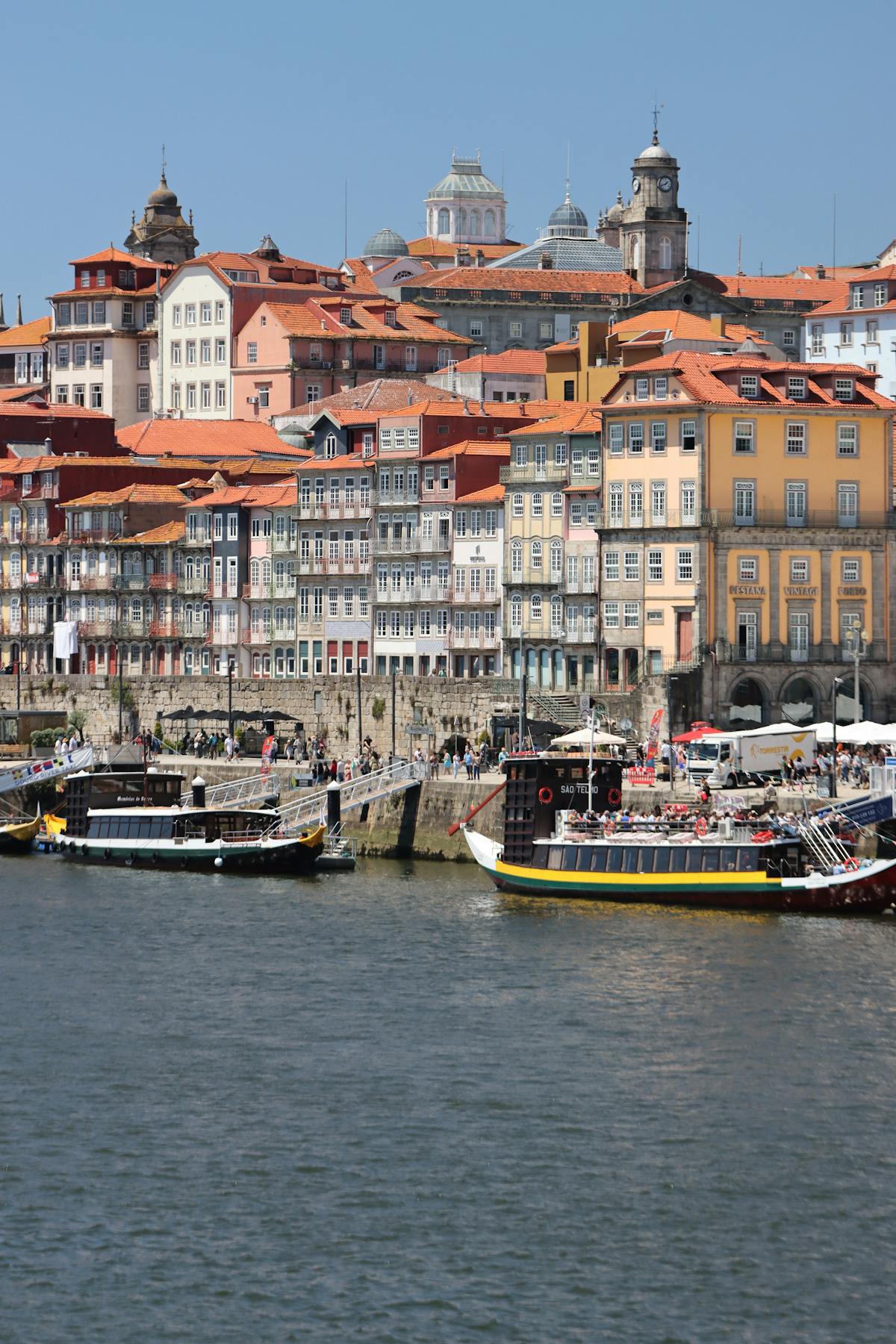 Colorful historic architecture along the Porto riverfront