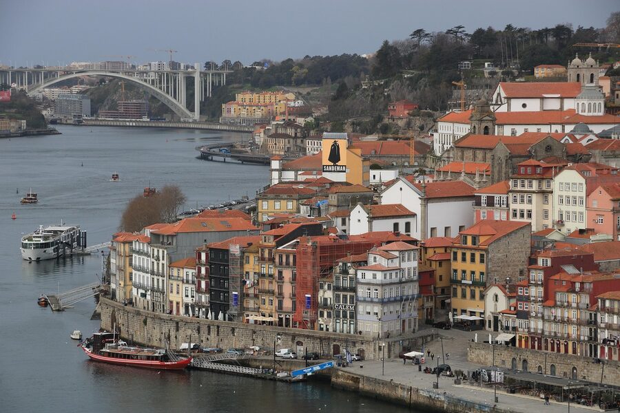 Porto Douro river historic riverside golden hour