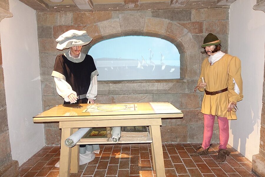 Cartographer room with maps at World of Discoveries Porto