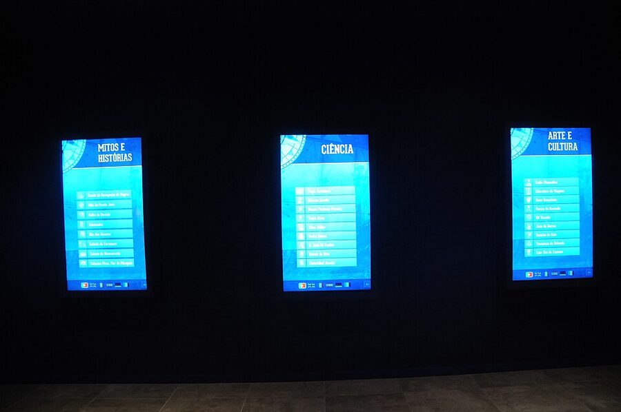 Inside an exhibit hall at World of Discoveries Porto