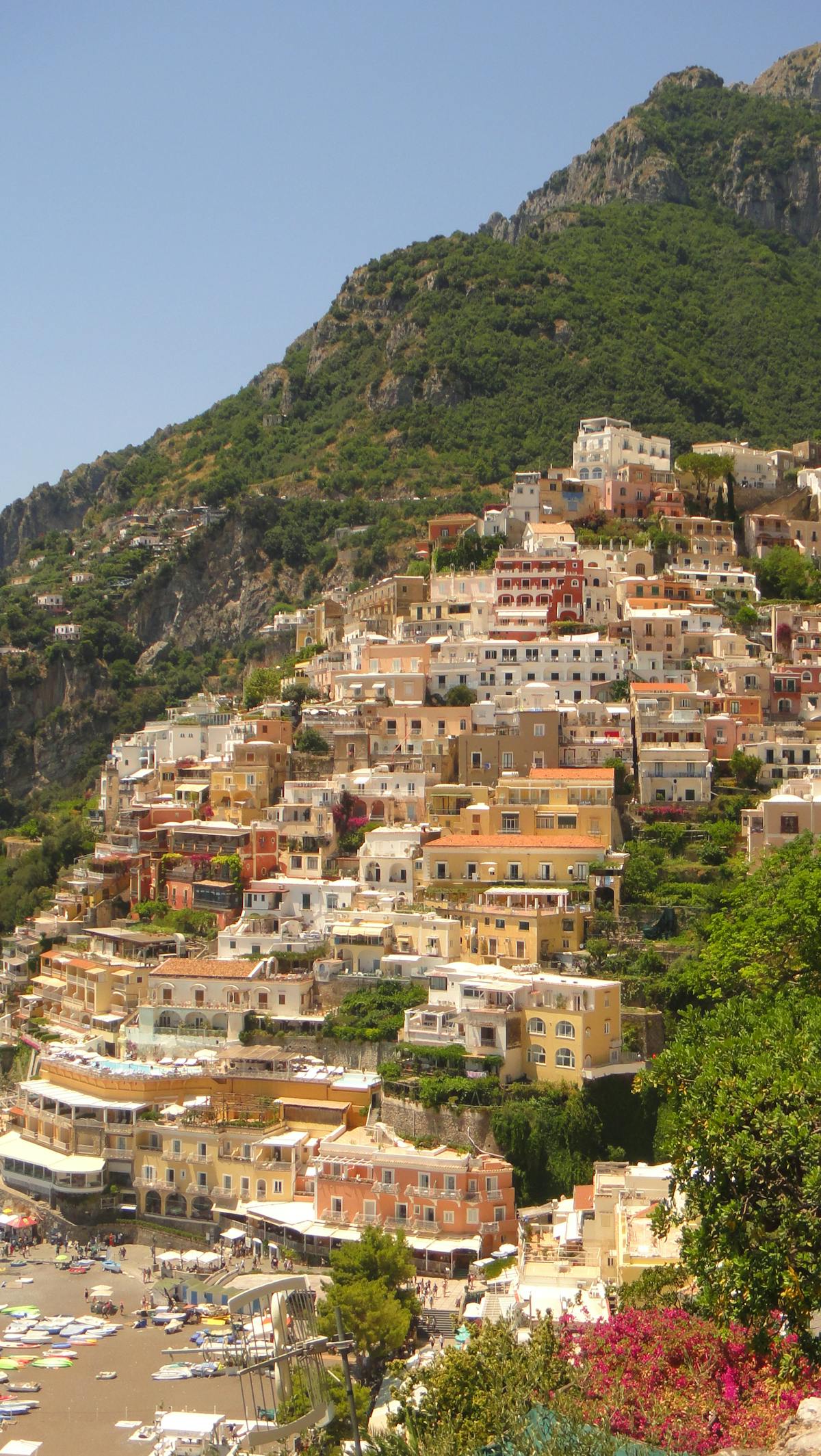 Colorful houses of Positano on the Amalfi Coast hillside