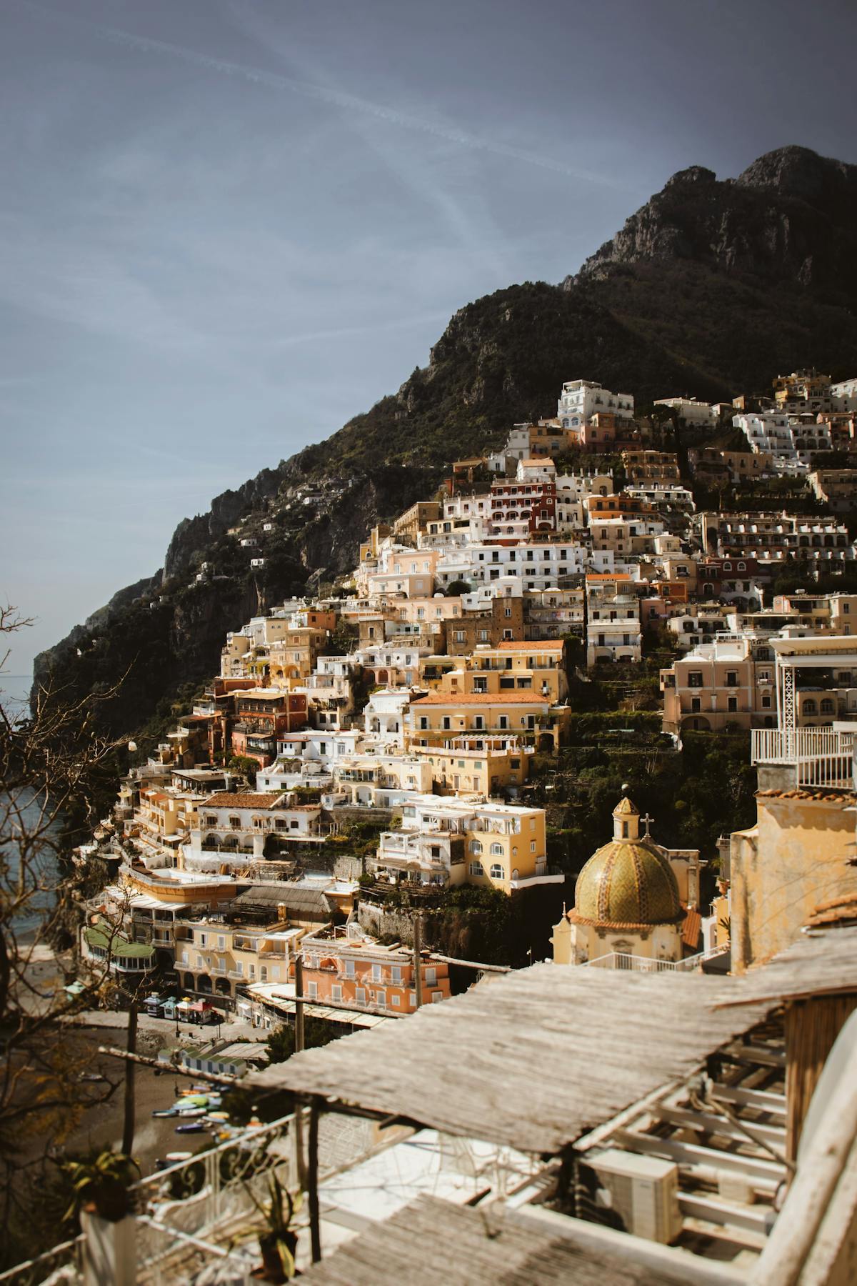 Hillside town of Positano with colorful cliffside buildings
