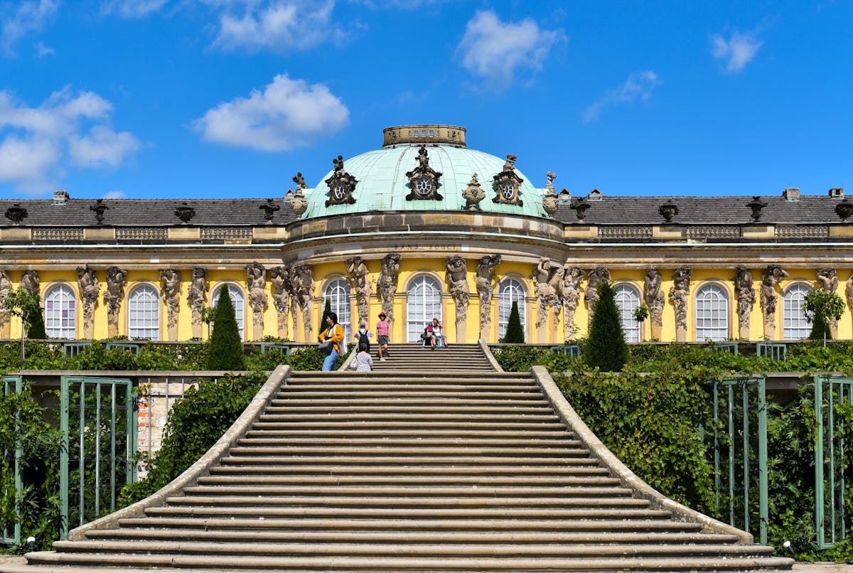 View of Sanssouci Palace featuring elegant architecture and gardens