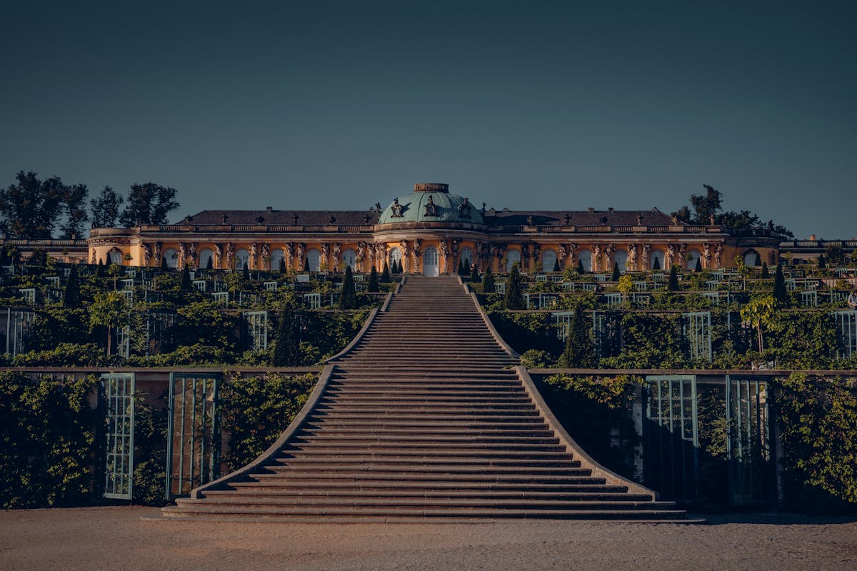 Sanssouci Palace architecture amidst gardens