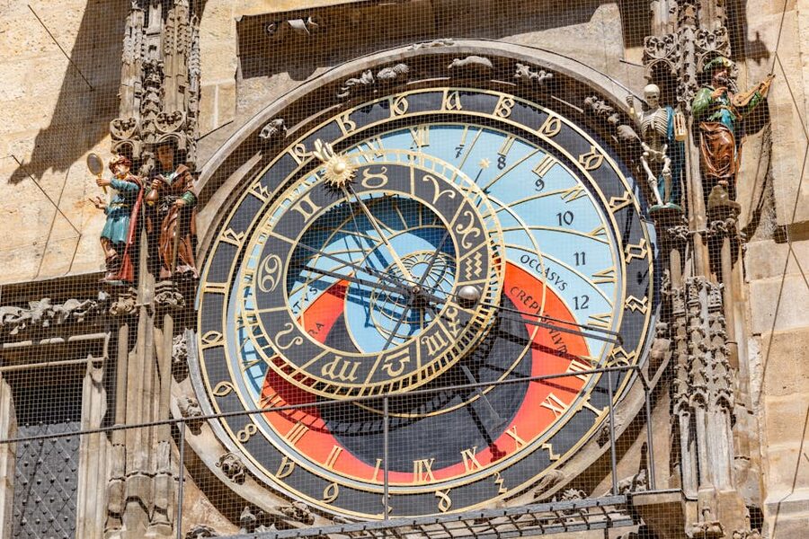 Close-up of the Prague Astronomical Clock