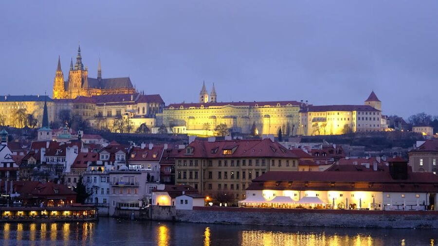Prague Castle at twilight
