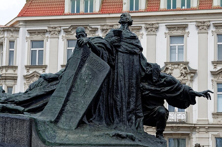 Jan Hus monument in Prague Old Town Square