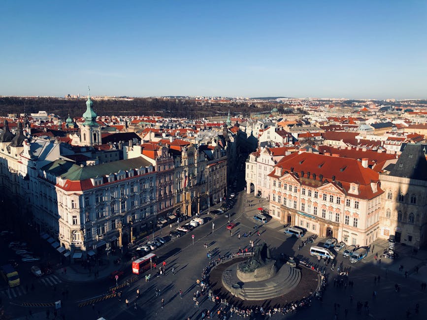 Aerial view of Prague Old Town Square
