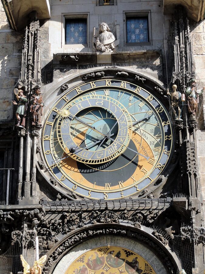 Prague Astronomical Clock with the Apostle windows