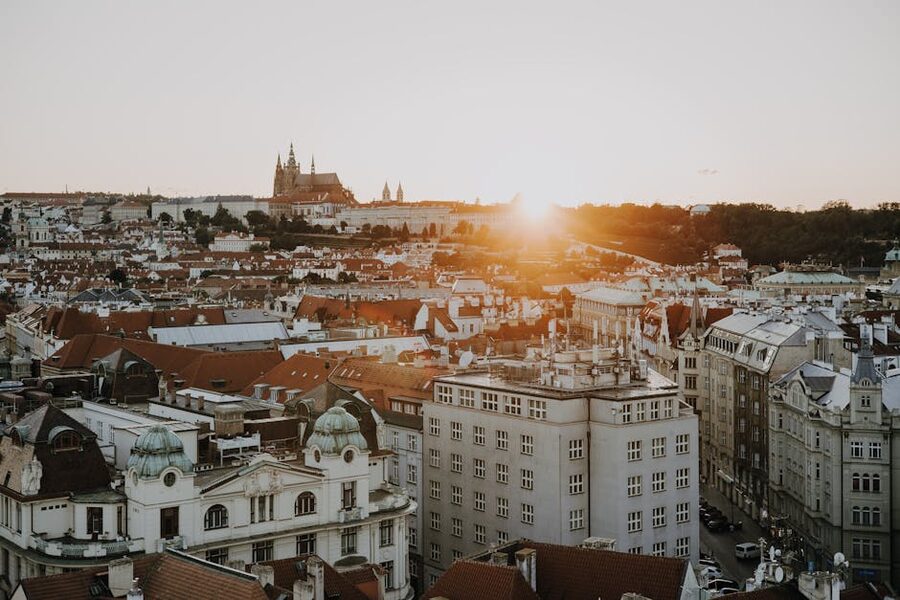 Prague at sunset