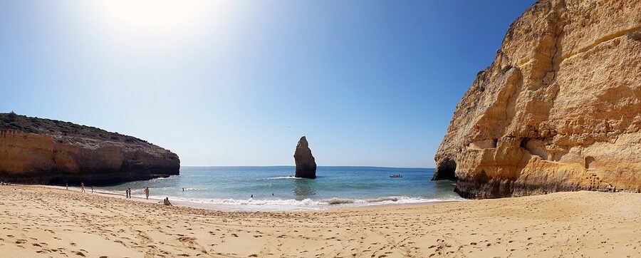 Praia do Carvalho beach near Carvoeiro in the Algarve