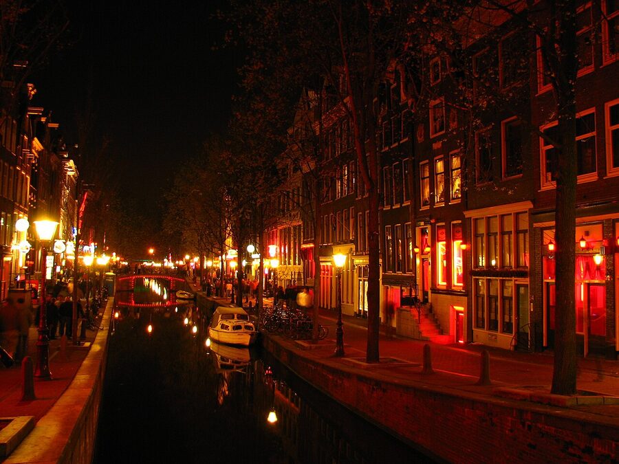 De Wallen canal Amsterdam Red Light District