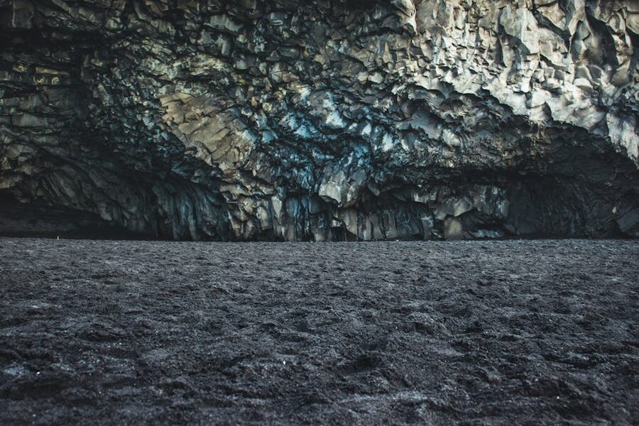 Basalt cave on Reynisfjara Beach Iceland