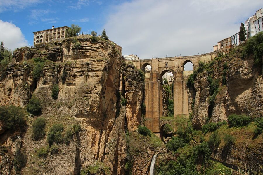 Ronda Spain bridge and mountain landscape