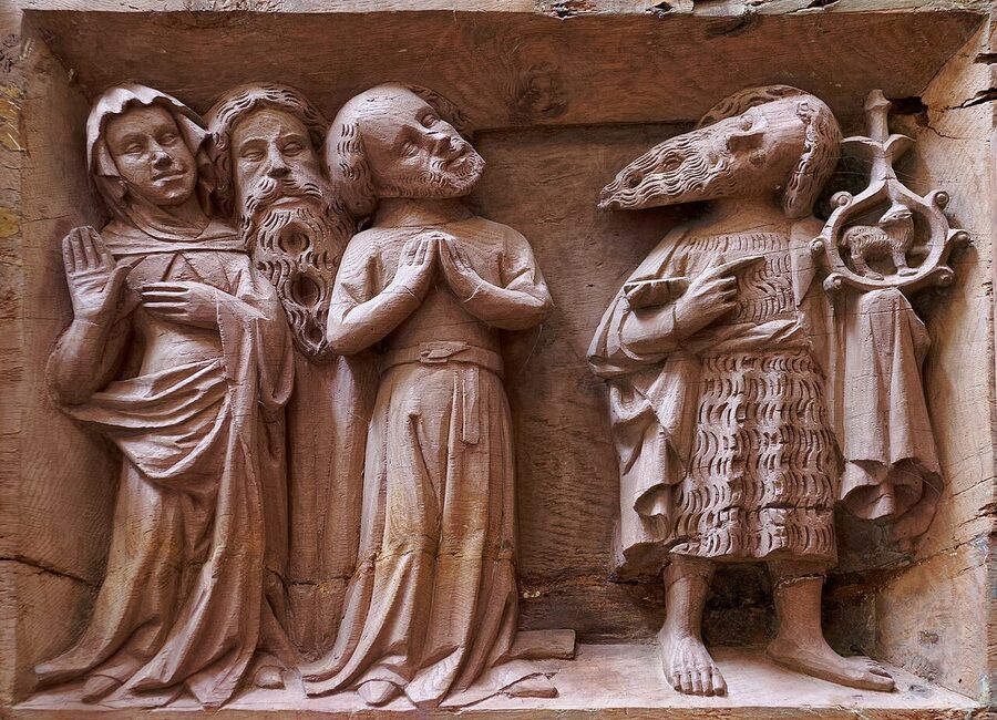 Roskilde Cathedral choir stalls carved wood