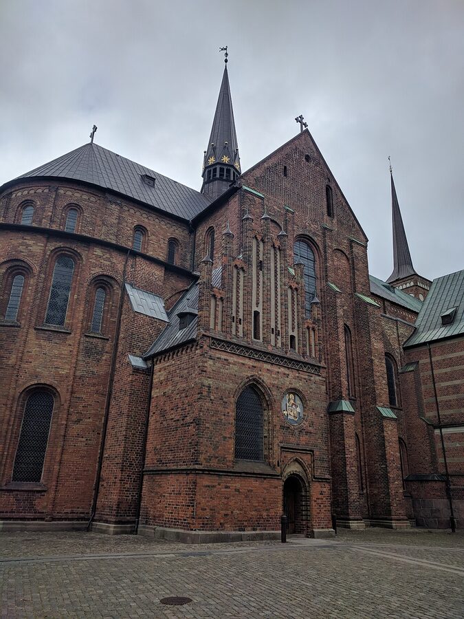 Roskilde Cathedral side view red brick Gothic