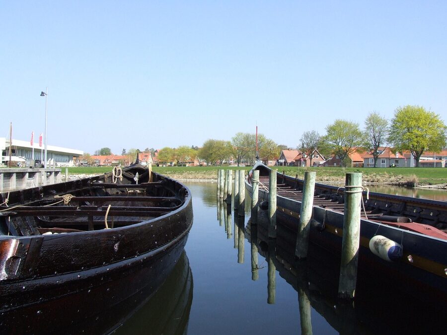 Roskilde Viking ship replica on the fjord