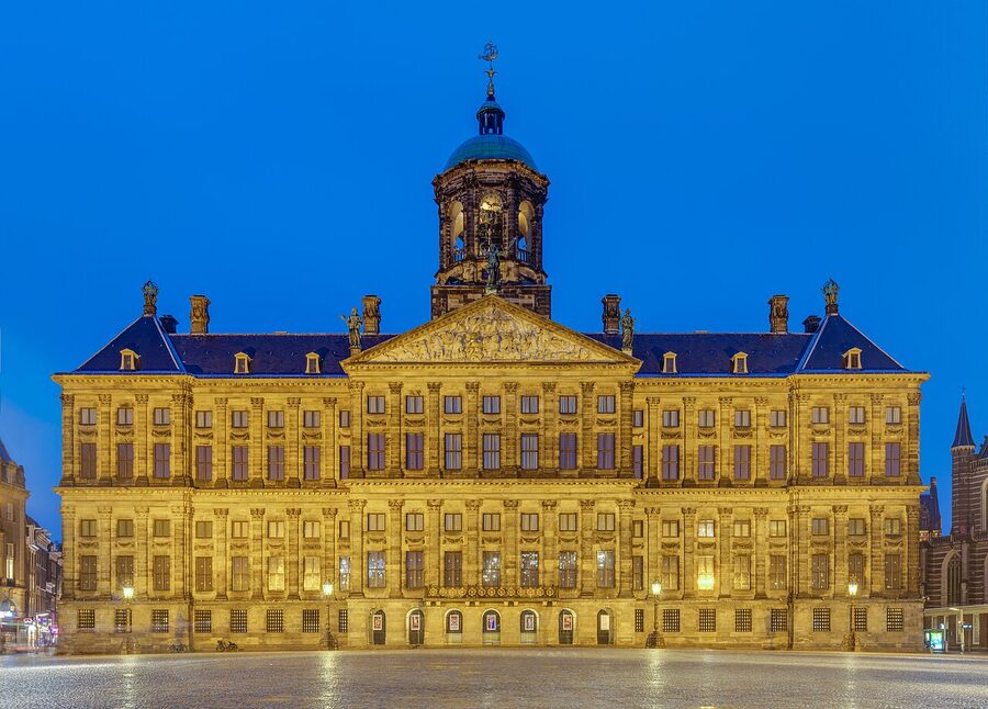 Royal Palace Amsterdam exterior on Dam Square