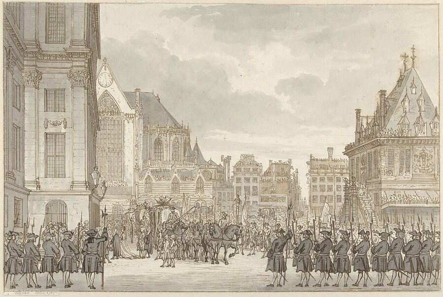 Arrival of Prince Willem V at the Stadhuis Amsterdam 1768